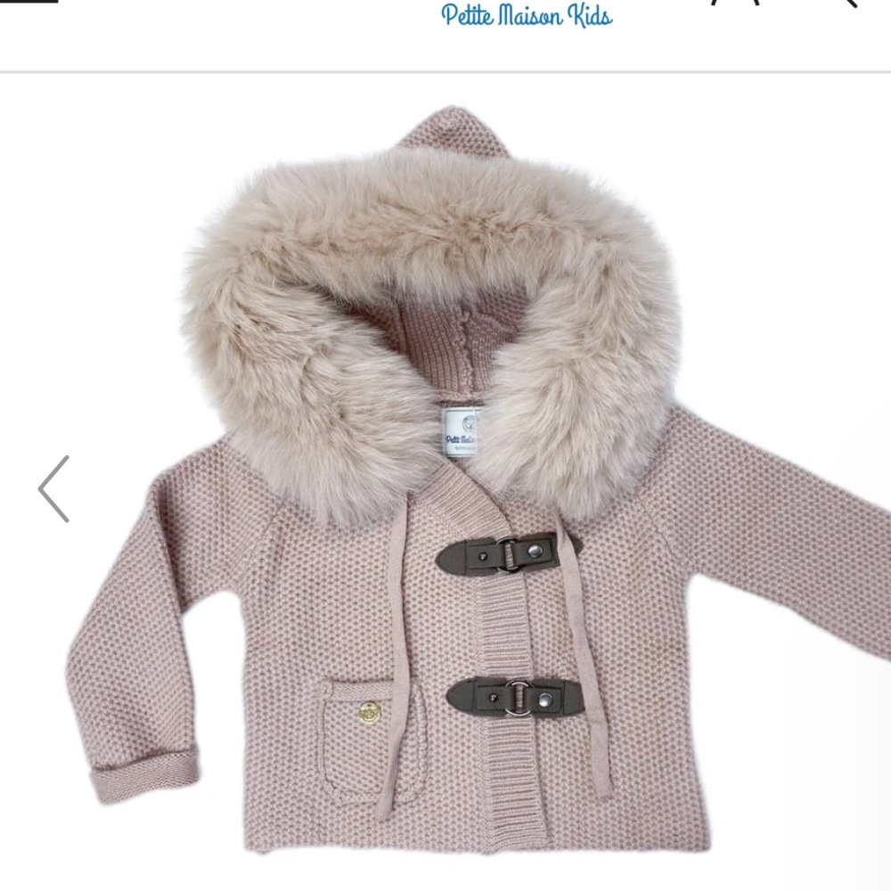 Tan Hooded Jacket with Faux Fur Trim